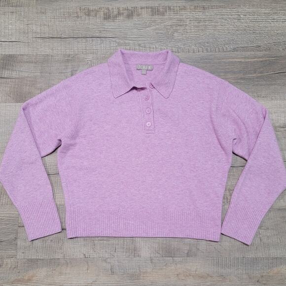 J Crew Collared Sweater Polo Supersoft Yarn Merino Wool Alpaca Blend Size Medium - Picture 1 of 7